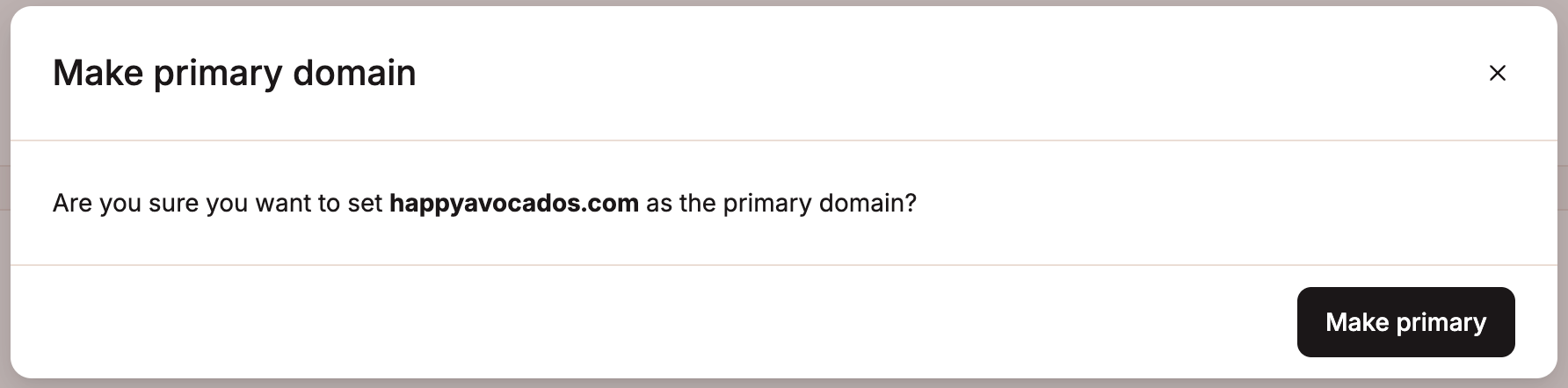 Confirm your primary domain change.